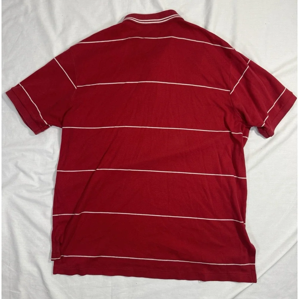 Polo by‎ Ralph Lauren men's XL red And White Striped short sleeved Polo